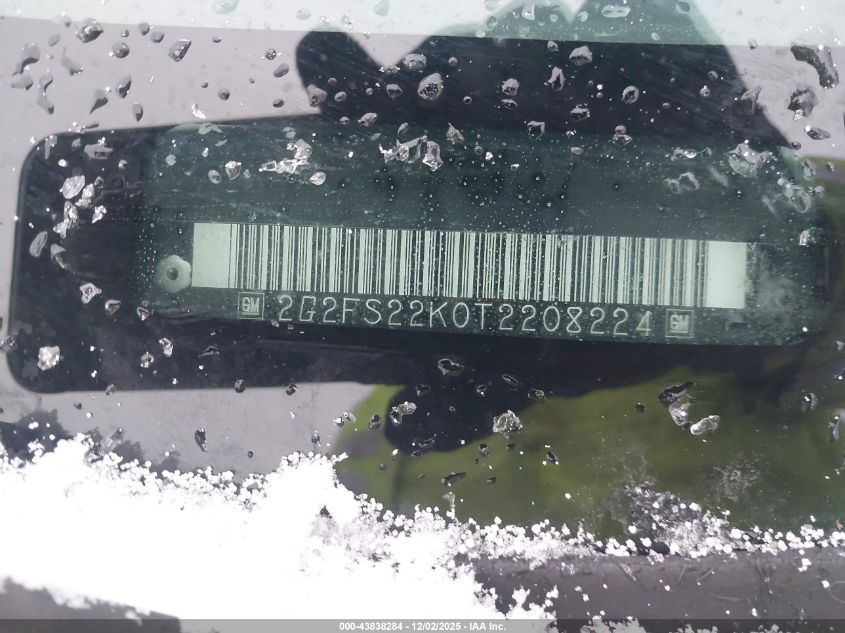 1996 Pontiac Firebird VIN: 2G2FS22K0T2208224 Lot: 43838284