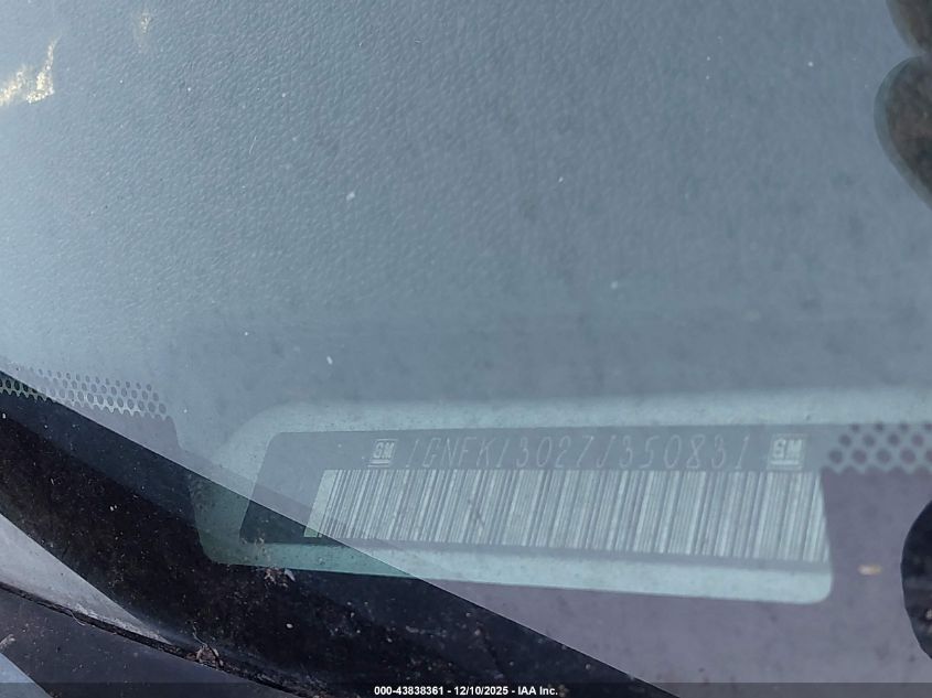 2007 Chevrolet Tahoe Ltz VIN: 1GNFK13027J350831 Lot: 43838361