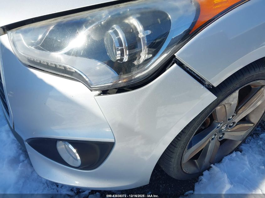 2014 Hyundai Veloster Turbo W/Black VIN: KMHTC6AE5EU210784 Lot: 43838372