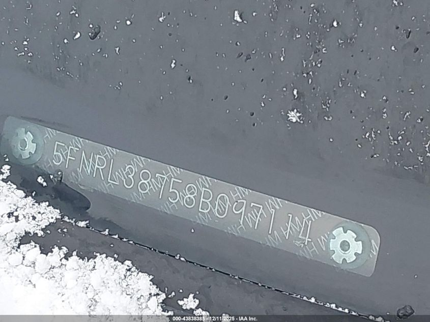 2008 Honda Odyssey Ex-L VIN: 5FNRL38758B097114 Lot: 43838385