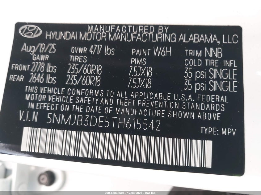 5NMJB3DE5TH615542 2026 HYUNDAI TUCSON photo no. 9