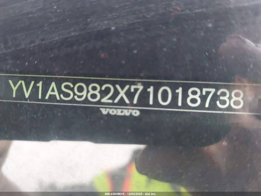 2007 Volvo S80 3.2 VIN: YV1AS982X71018738 Lot: 43839015