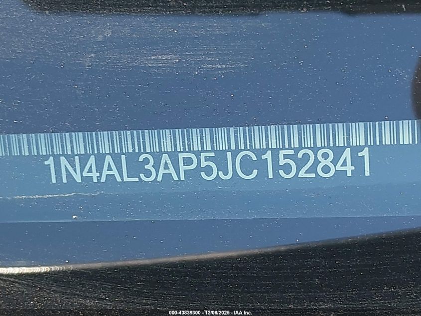 2018 Nissan Altima 2.5 Sl VIN: 1N4AL3AP5JC152841 Lot: 43839300
