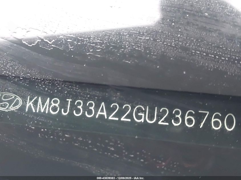 2016 Hyundai Tucson Limited VIN: KM8J33A22GU236760 Lot: 43839383
