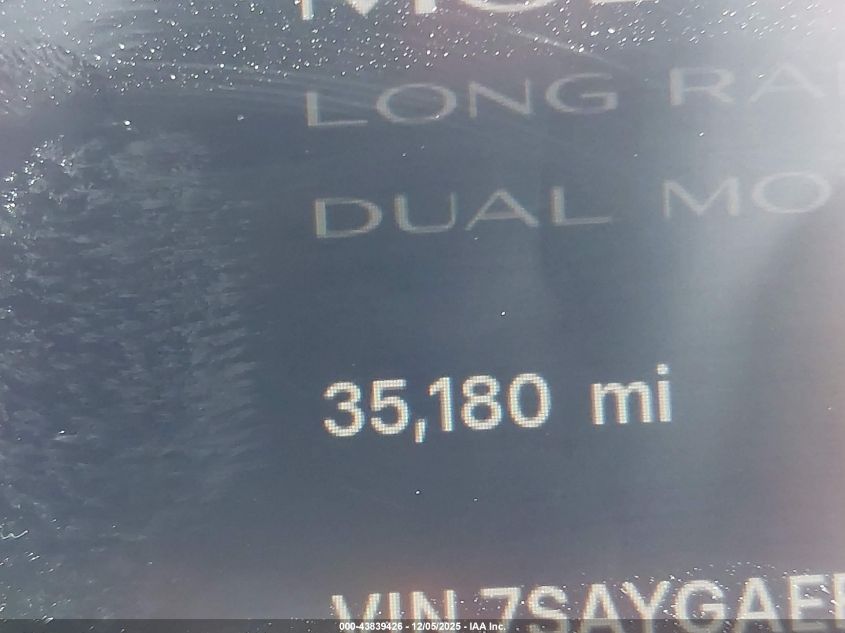 2023 Tesla Model Y Awd/Long Range Dual Motor All-Wheel Drive VIN: 7SAYGAEE5PF644181 Lot: 43839426