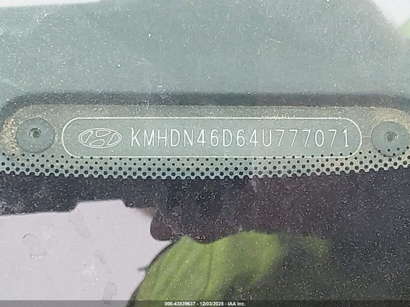 2004 Hyundai Elantra Gls/Gt VIN: KMHDN46D64U777071 Lot: 43839637