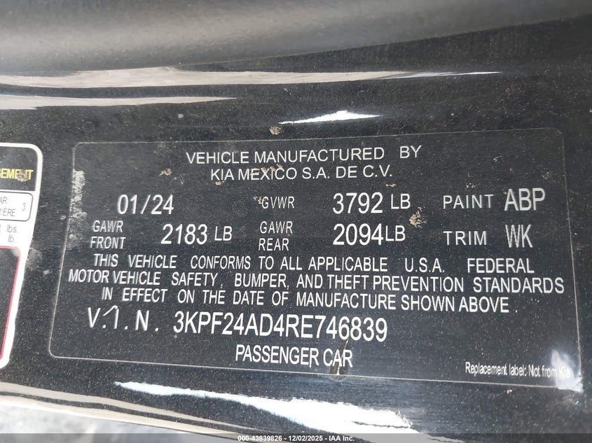 3KPF24AD4RE746839 2024 KIA FORTE photo no. 9