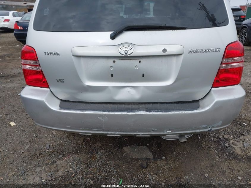 2002 Toyota Highlander V6 VIN: JTEGF21A520047135 Lot: 43839945