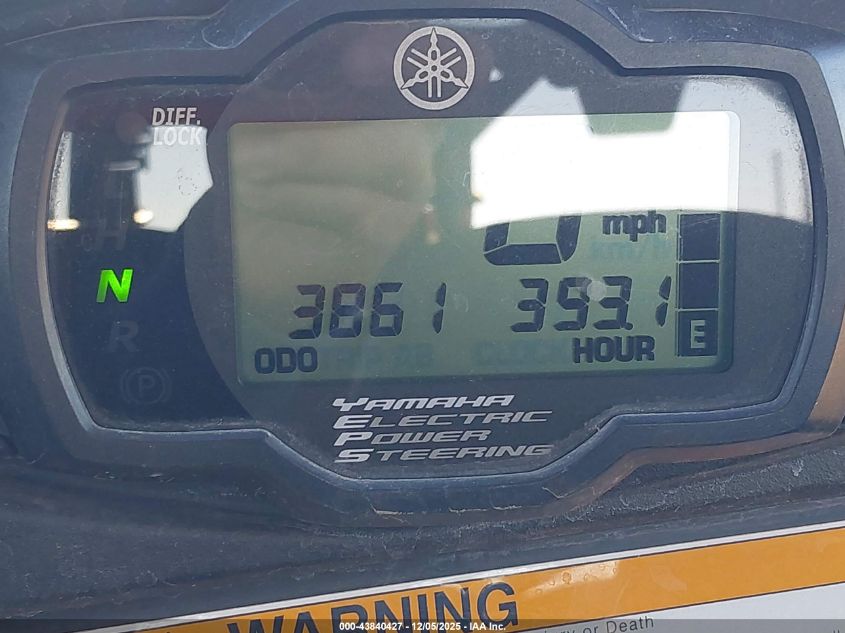 2015 Yamaha Yxc700 E VIN: 5Y4AM82Y0FA100877 Lot: 43840427