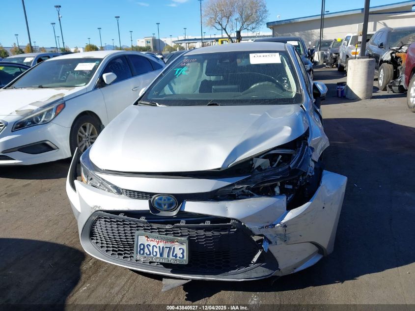 2021 Toyota Corolla Hybrid Le VIN: JTDEAMDE8MJ000828 Lot: 43840527