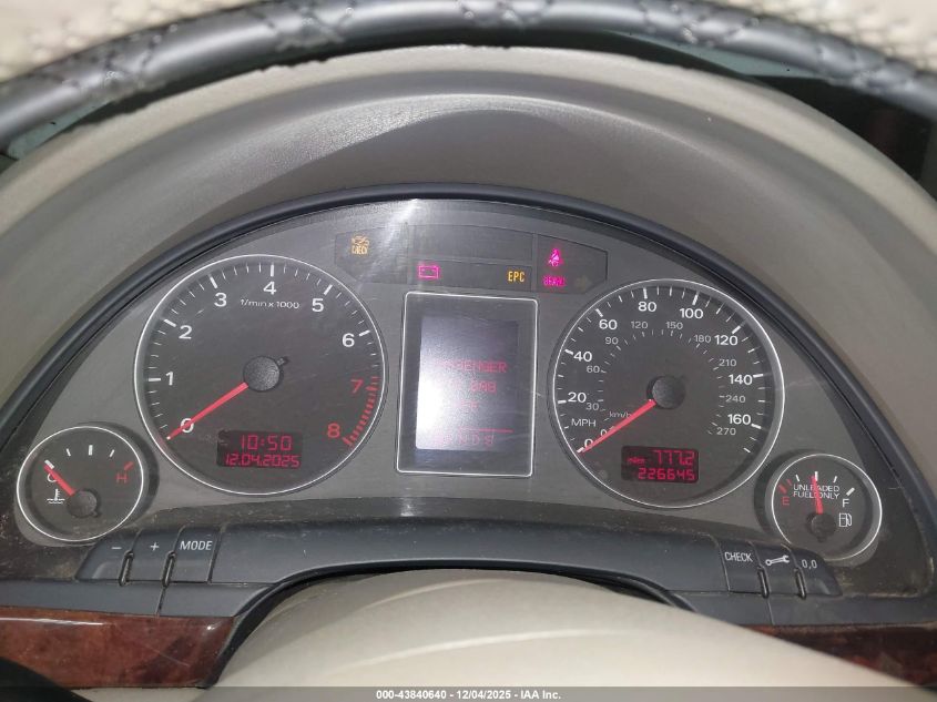 2008 Audi A4 2.0T VIN: WAUDF78E78A120633 Lot: 43840640