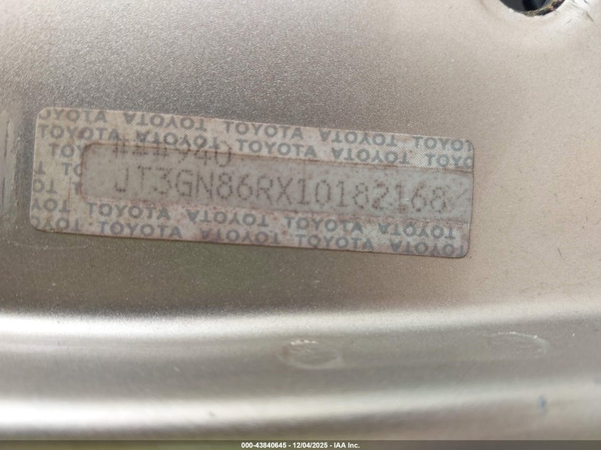 JT3GN86RX10182168 2001 TOYOTA 4RUNNER photo no. 9