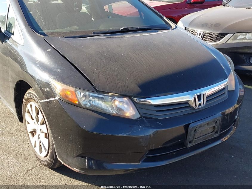 2012 Honda Civic Lx VIN: 19XFB2F50CE385011 Lot: 43840728