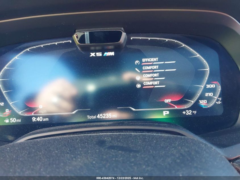 2022 BMW X5 M VIN: 5YMJU0C08N9K56854 Lot: 43842074