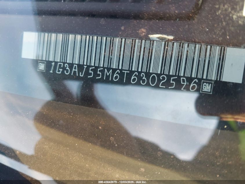 1996 Oldsmobile Ciera Sl VIN: 1G3AJ55M6T6302596 Lot: 43842079