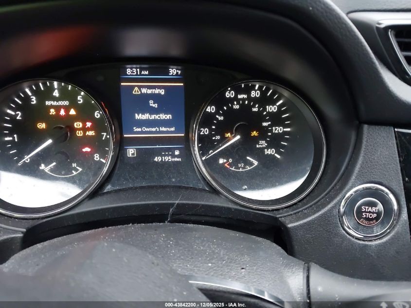 2019 Nissan Rogue Sv VIN: JN8AT2MV8KW379556 Lot: 43842200