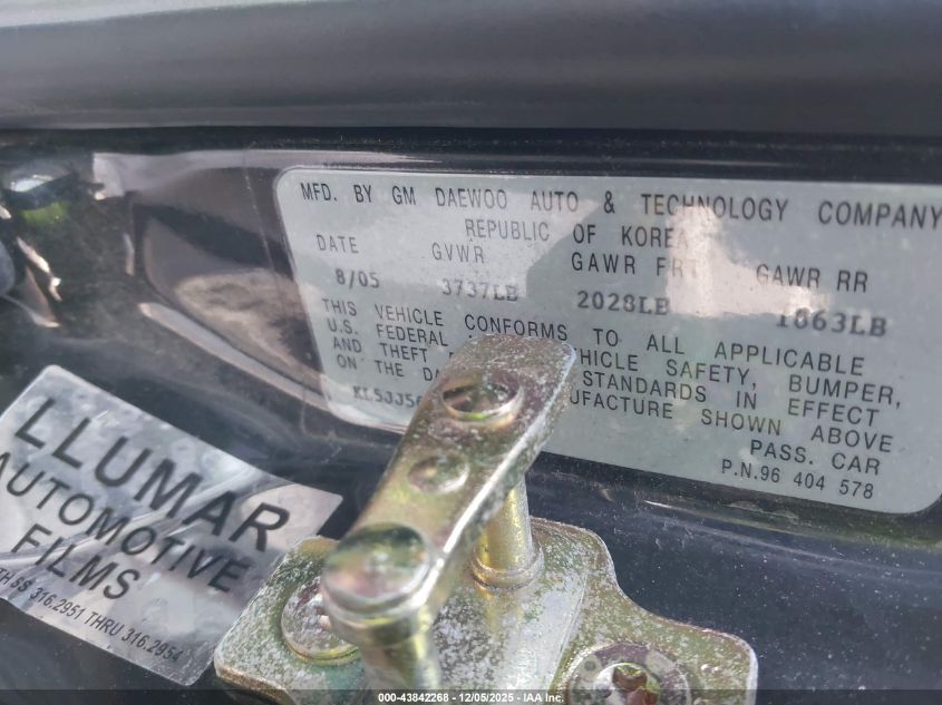 2006 Suzuki Forenza Premium VIN: KL5JJ56Z46K274454 Lot: 43842268