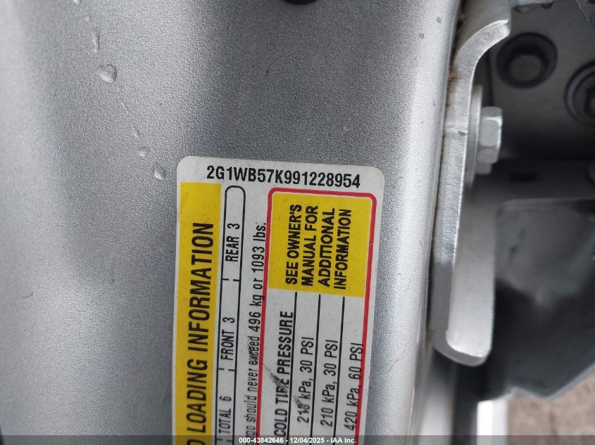 2009 Chevrolet Impala Ls VIN: 2G1WB57K991228954 Lot: 43842646