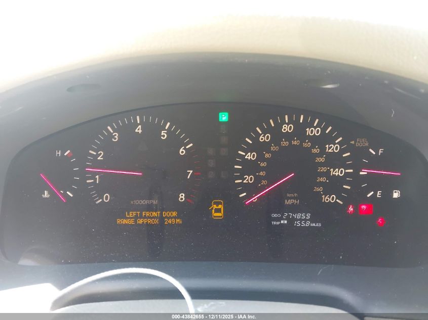 2001 Lexus Ls 430 VIN: JTHBN30F610018566 Lot: 43842655