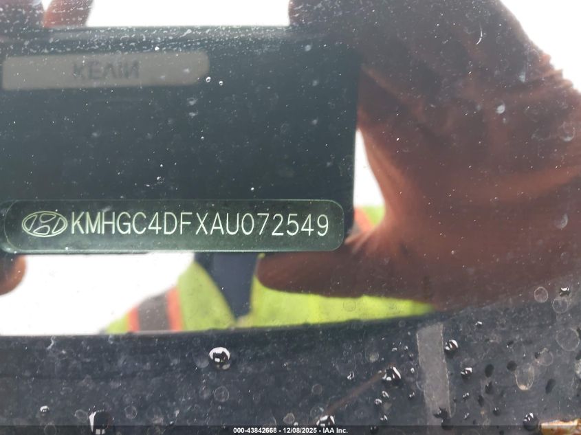 2010 Hyundai Genesis 4.6 VIN: KMHGC4DFXAU072549 Lot: 43842668
