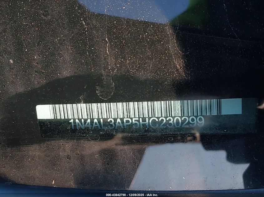 2017 Nissan Altima 2.5 Sv VIN: 1N4AL3AP5HC230299 Lot: 43842798