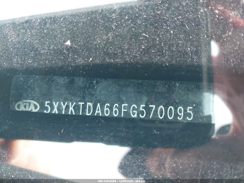 2015 Kia Sorento Lx VIN: 5XYKTDA66FG570095 Lot: 43842866