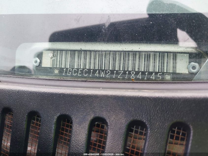 2001 Chevrolet Silverado 1500 VIN: 1GCEC14W21Z184145 Lot: 43843266