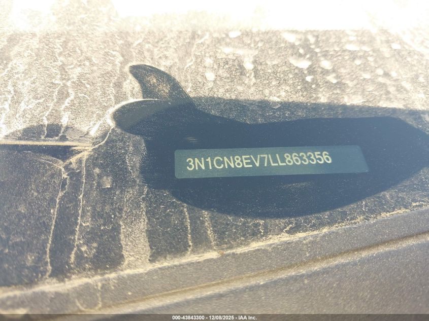 2020 Nissan Versa Sv Xtronic Cvt VIN: 3N1CN8EV7LL863356 Lot: 43843300