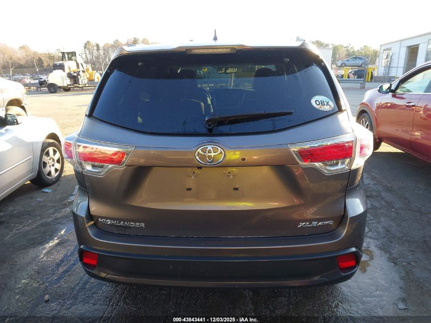 2014 Toyota Highlander Xle V6 VIN: 5TDJKRFH8ES018377 Lot: 43843441