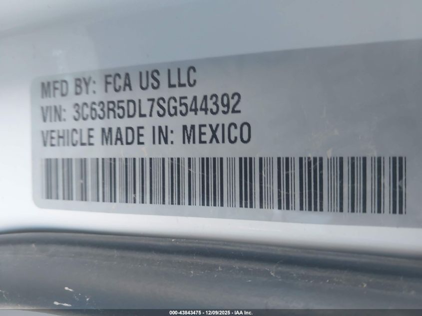 2025 Ram 2500 Big Horn 4X4 6'4 Box VIN: 3C63R5DL7SG544392 Lot: 43843475