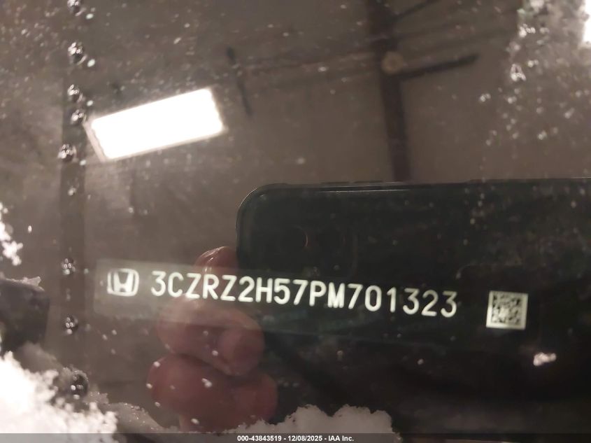 2023 Honda Hr-V Awd Sport VIN: 3CZRZ2H57PM701323 Lot: 43843519