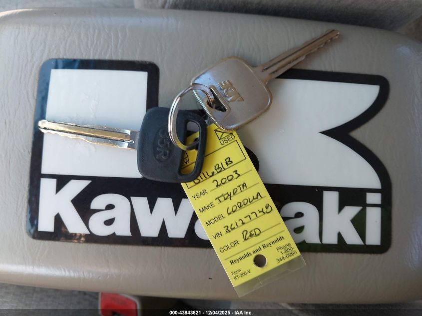 2003 Toyota Corolla Le VIN: 2T1BR32E53C127748 Lot: 43843621