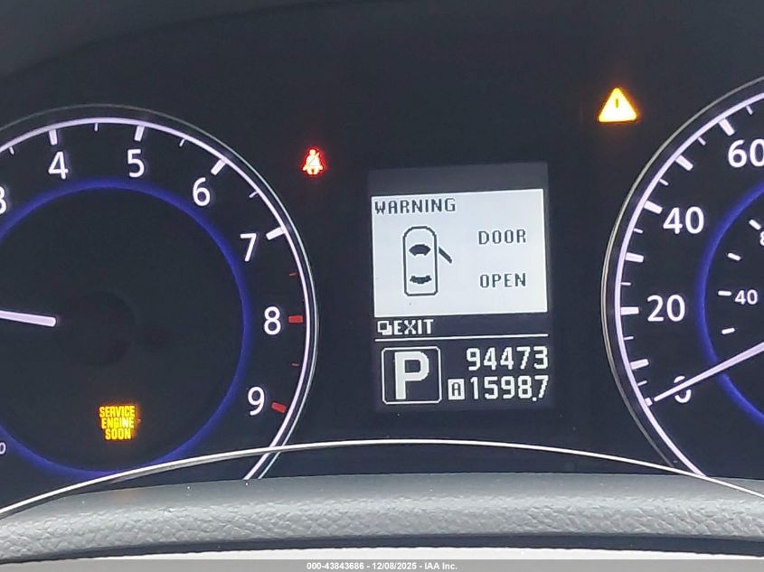 2013 Infiniti G37X VIN: JN1CV6AR6DM750048 Lot: 43843686