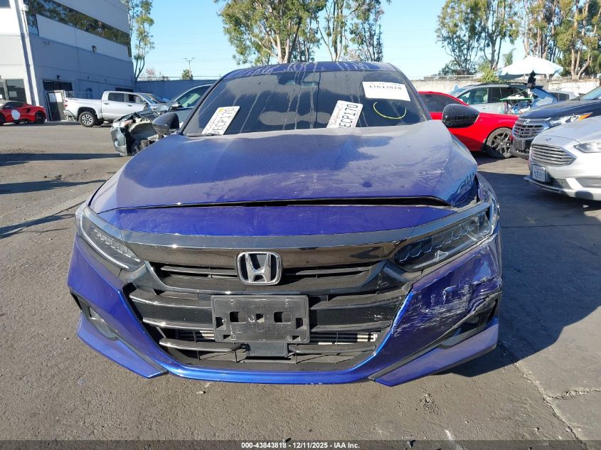 2022 Honda Accord Sport VIN: 1HGCV1F37NA075254 Lot: 43843818