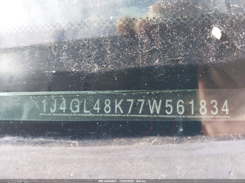 2007 Jeep Liberty Sport VIN: 1J4GL48K77W561834 Lot: 43843827