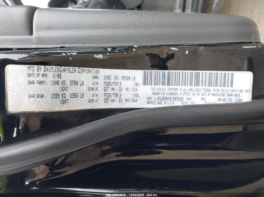 1999 Jeep Grand Cherokee Limited VIN: 1J4GW68NXXC805328 Lot: 43843836