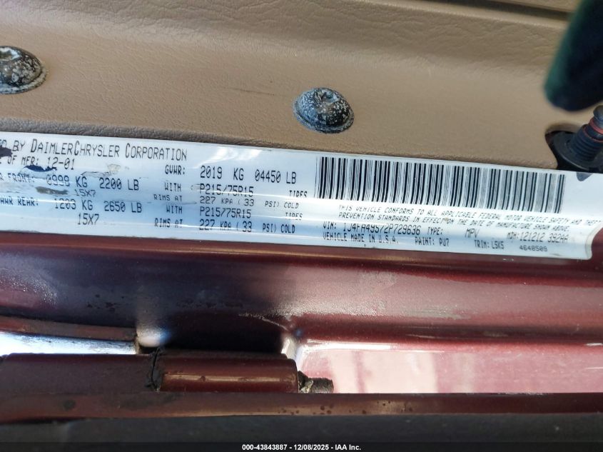 2002 Jeep Wrangler Sport VIN: 1J4FA49S72P729636 Lot: 43843887