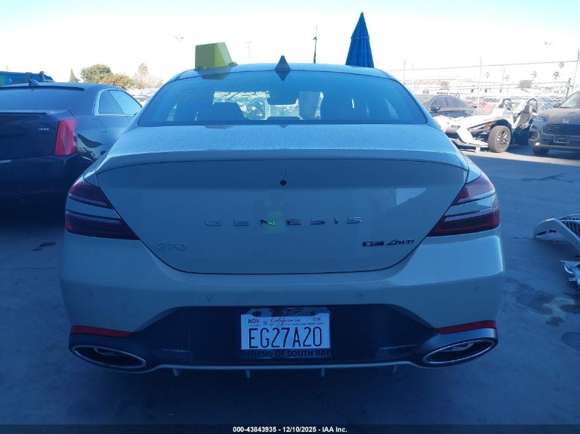 2026 Genesis G70 3.3T Awd Sport Prestige VIN: KMTG54SE6TU163069 Lot: 43843935