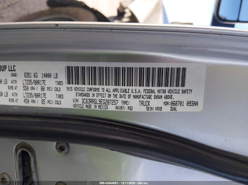 2014 Ram 3500 Tradesman VIN: 3C63RRGL9EG287257 Lot: 43844051