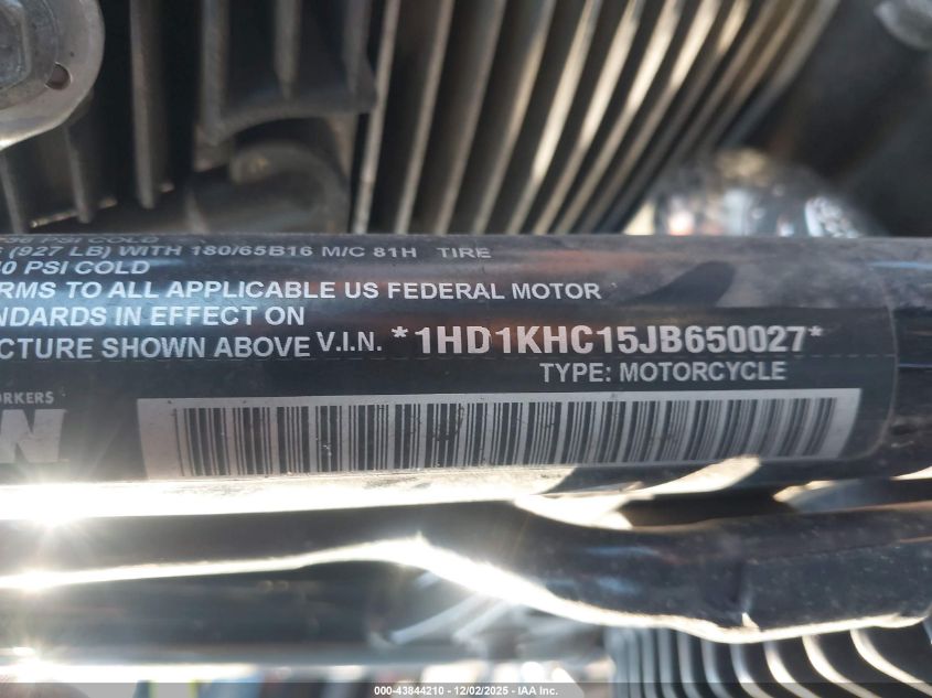 2018 Harley-Davidson Fltrx Road Glide VIN: 1HD1KHC15JB650027 Lot: 43844210