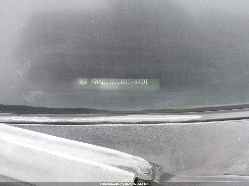 2008 Kia Rio Lx VIN: KNADE123386374401 Lot: 43844246