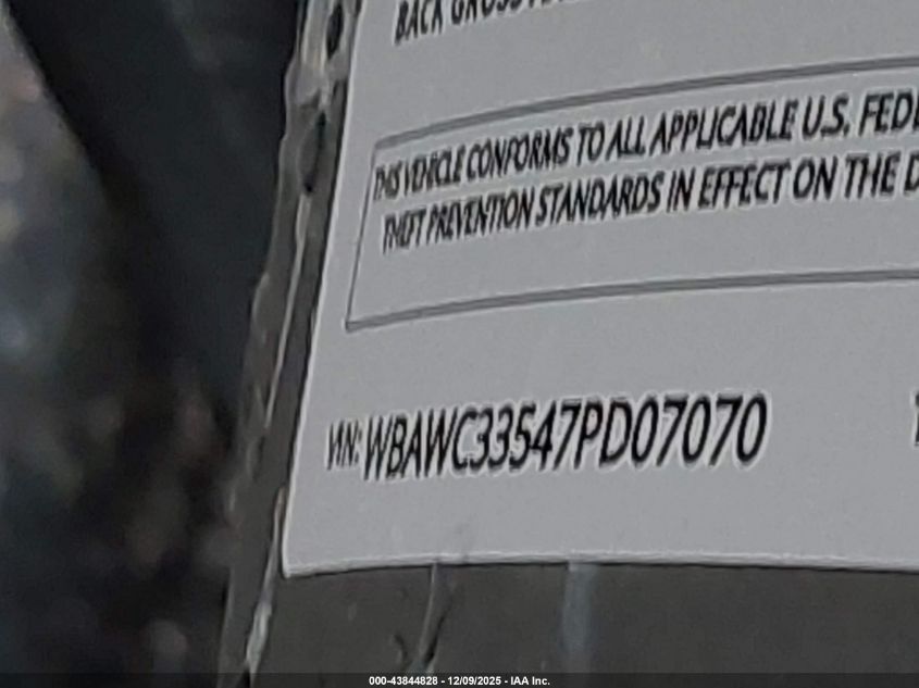 2007 BMW 328Xi VIN: WBAWC33547PD07070 Lot: 43844828