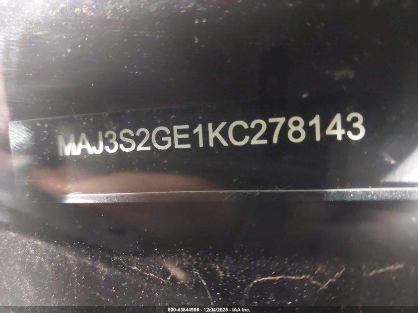 2019 Ford Ecosport Se VIN: MAJ3S2GE1KC278143 Lot: 43844986