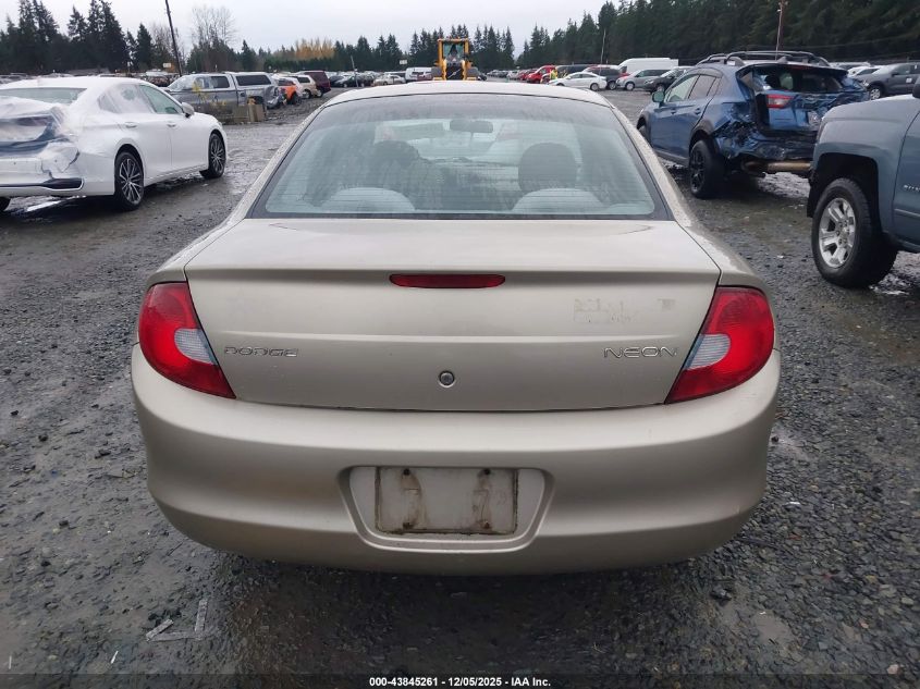 2002 Dodge Neon VIN: 1B3ES26C62D560602 Lot: 43845261