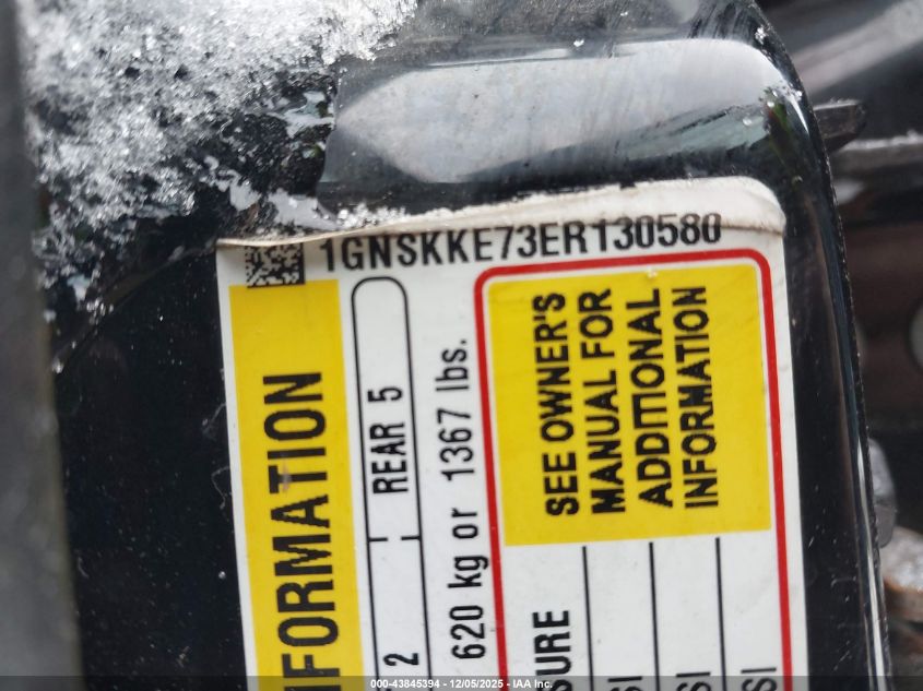 2014 Chevrolet Suburban 1500 Ltz VIN: 1GNSKKE73ER130580 Lot: 43845394