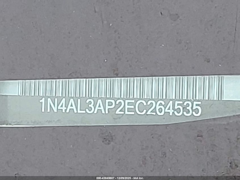2014 Nissan Altima 2.5 Sl VIN: 1N4AL3AP2EC264535 Lot: 43845687