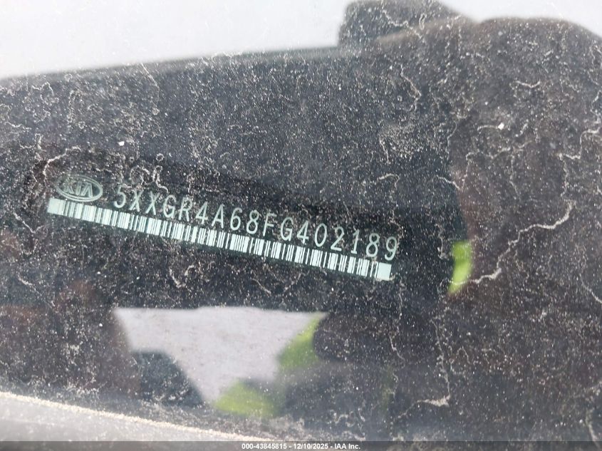 2015 Kia Optima Sx Turbo VIN: 5XXGR4A68FG402189 Lot: 43845815
