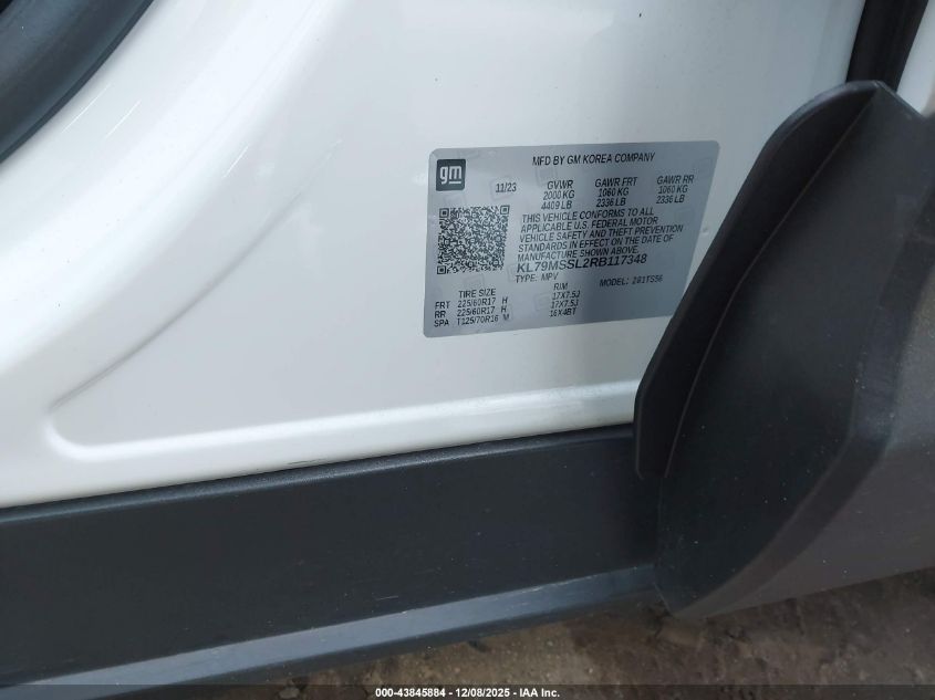 2024 Chevrolet Trailblazer Awd Activ VIN: KL79MSSL2RB117348 Lot: 43845884