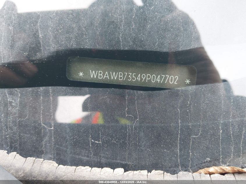 2009 BMW 335I VIN: WBAWB73549P047702 Lot: 43845955