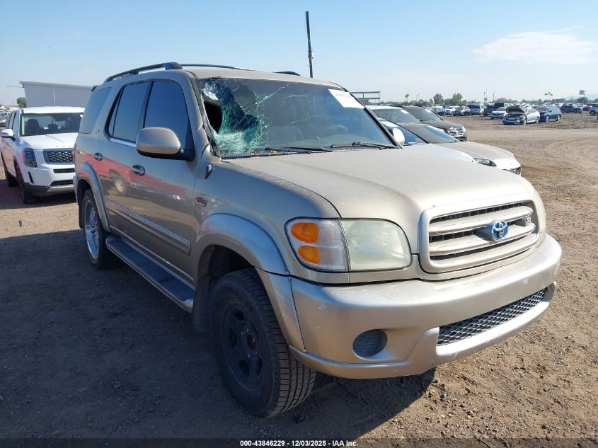 2001 Toyota Sequoia Sr5 V8 VIN: 5TDZT34AX1S035582 Lot: 43846229